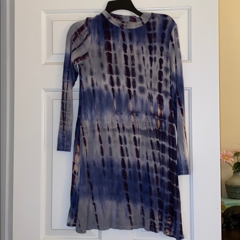 Tie dye long sleeve dress